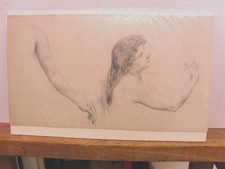 Heinrich Susemihl 1862 Harburg -1942 Bad Sachsa Aktskizze um 1890 unsigniert