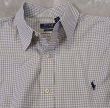 Polo Ralph Lauren Men's Classic Fit Gray White Check Button-Down Shirt XL