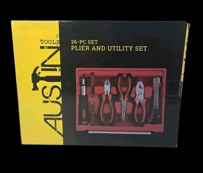 NEW 26-PIECE Austin Tools Plier Utility Set. 20 Bits 6 Tools FREE S&H