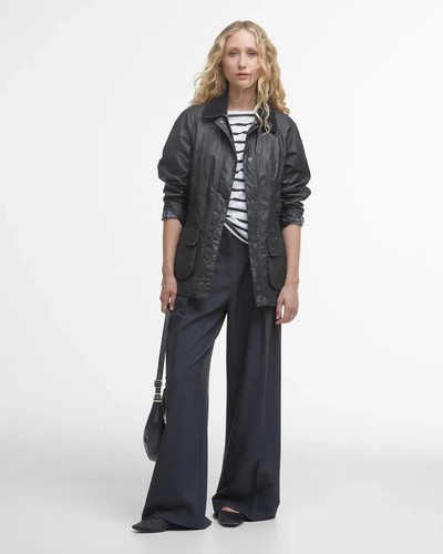 Barbour Black Beadnell Giacca Cerata Donna 6 NUOVO - Foto 2 di 6