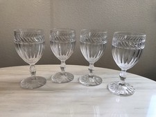 Mikasa Glasses Crystal Wine Italian Countryside Set of 4 Swirls Panels 6 3/4 "A"