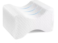 Knee Leg Pillow For Sleeping Cushion Support Between Legs Rest Memory Foam white