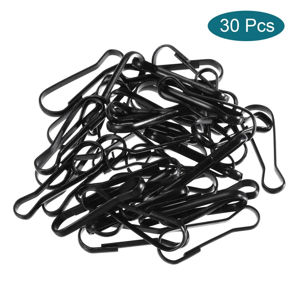 Ganchos de resorte Ganchos de clip a presión 41x13x3,3 mm Hierro galvanizado Negro 30 piezas Foto 4 de 4