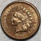 Uncirculated 1861 Indian Head Cent, Sharp, Tougher Date specimen.