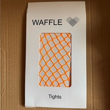Waffle Fishnet Pantyhose Tights ORANGE Wide N...
