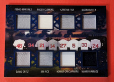David Ortiz JERSEY CARD #13/35 Jason Varitek Carlton Fisk ROGER CLEMENS RED SOX