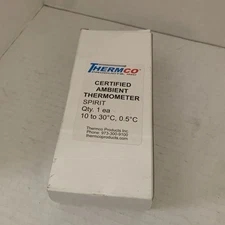 THERMCO ACCAM0401S Liquid In Glass Thermometer,10 to 30C 8UU08