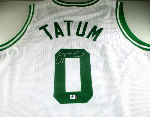 Jayson Tatum / Autographed Boston Celtics White Custom Basketball Jersey / COA