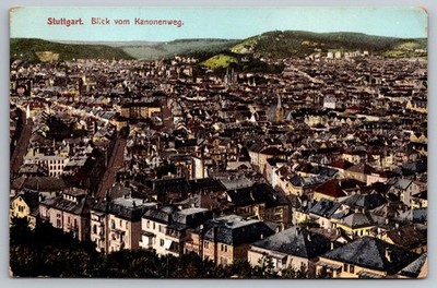 Stuttgart. Blick vom Kanonenweg. Vintage German Postcard