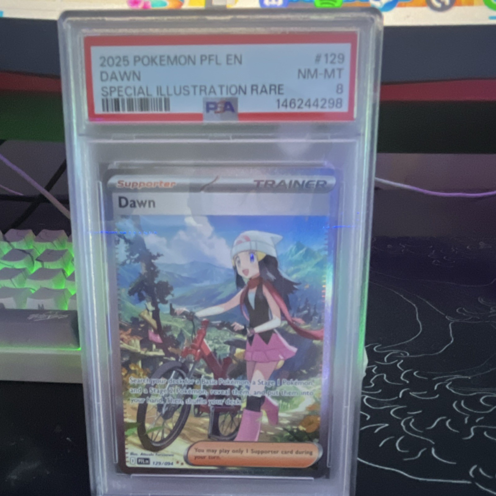 Pokémon Dawn 129/094 Phantasmal Flames Special Illustration Rare Holo PSA 8 EN