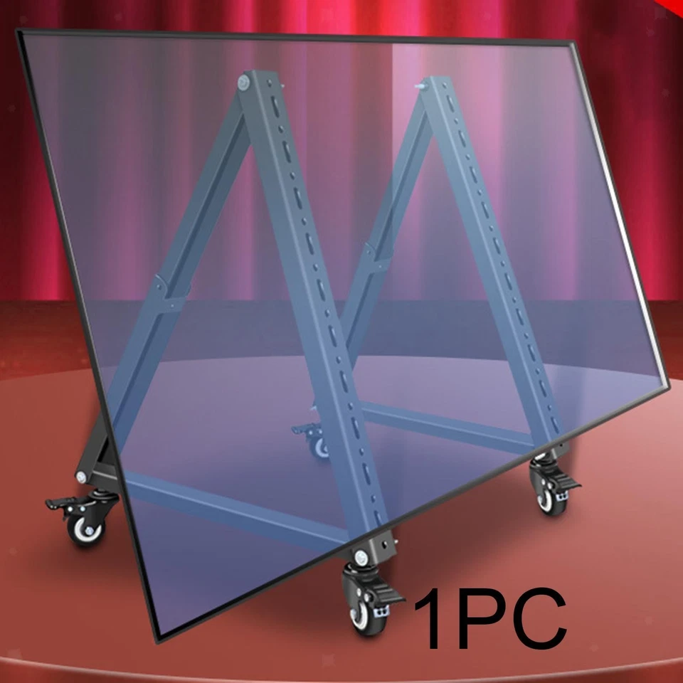 Low Height Mobile TV Stand Monitor Floor Stand Versatile Triangle Steel Rolling
