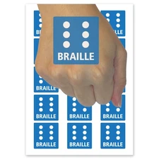 Braille Symbol Blind Visually Impaired Accessibility Disability Temporary Tattoo