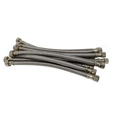 10pack 16inch X 3/8" Comp X 1/2" Fip Faucet Hose Connector Stainless Steel Bra