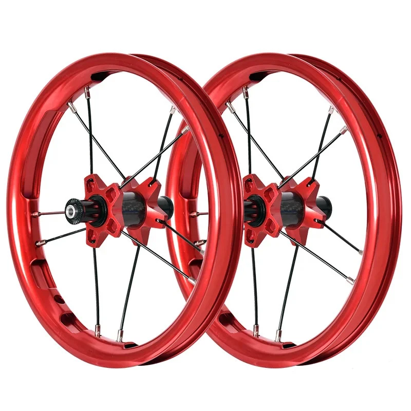 12In Bike Wheelset with V Brake & Sliding Disc Brake Wheel Straight Pull Bearing - Image 3 of 4