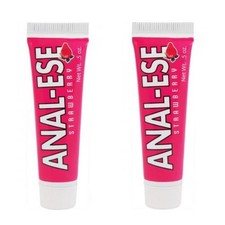 2x Anal-Ese Strawberry Flavored Numbing Desensitizing Anal Lubricant Lube 0.5 Oz