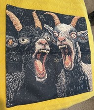 ANGRY COMICAL GOAT 18X18 THROW PILLOW CASE COVER 2D PRINT FABRIC Ne