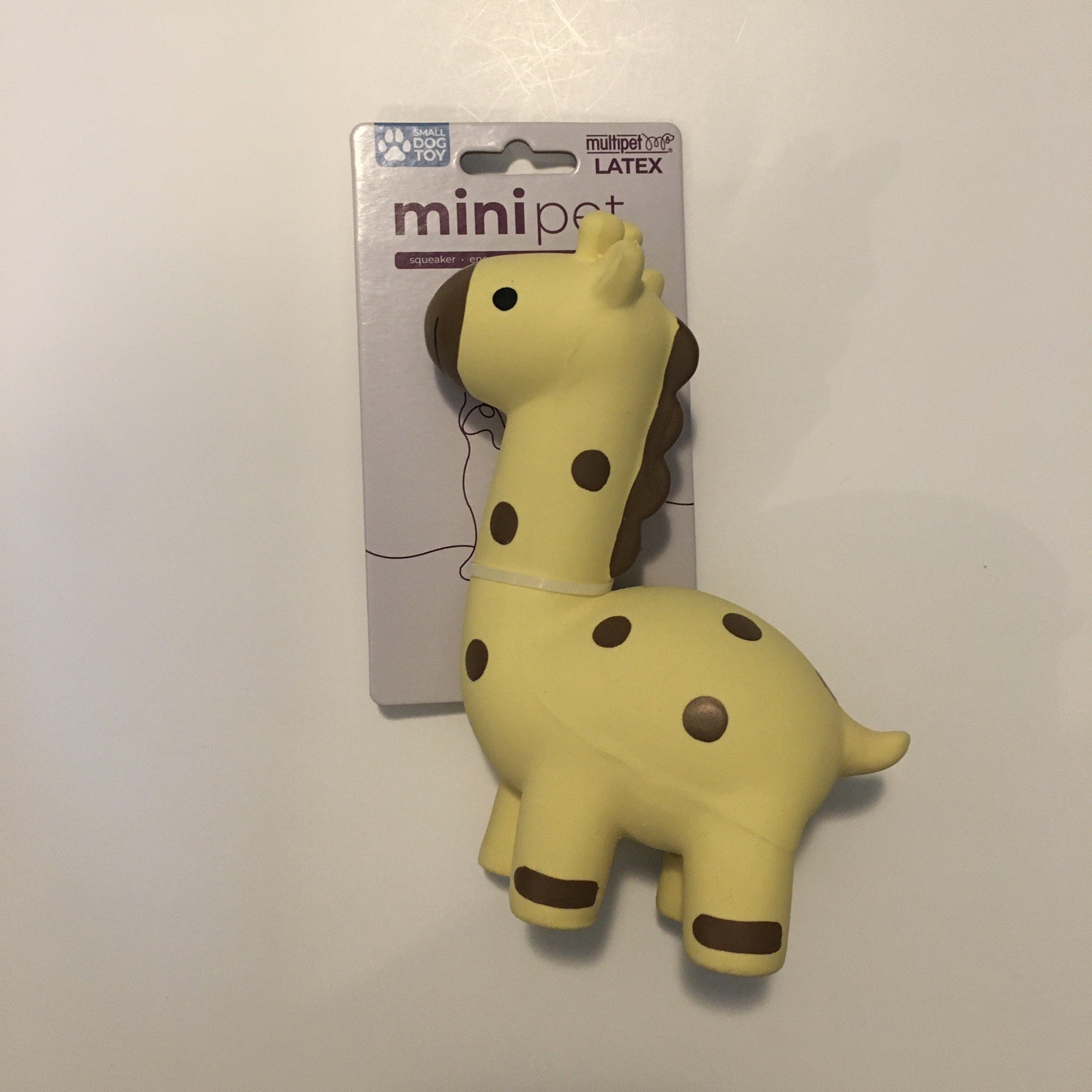 Latex Giraffe With Squeaker Yellow