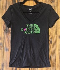 The North Face Women's Half Dome V-neck Black Tshirt, Small