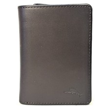 TOMMY BAHAMA Mens Logo Embossed Trifold Leather Wallet Brown MSRP 80 