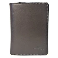 TOMMY BAHAMA Mens Logo Embossed Trifold Leather Wallet Brown (MSRP $80)