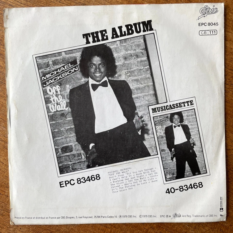 MICHAEL JACKSON Off The Wall 1980 Epic France Jukebox 7" VG+ - Photo 3/4