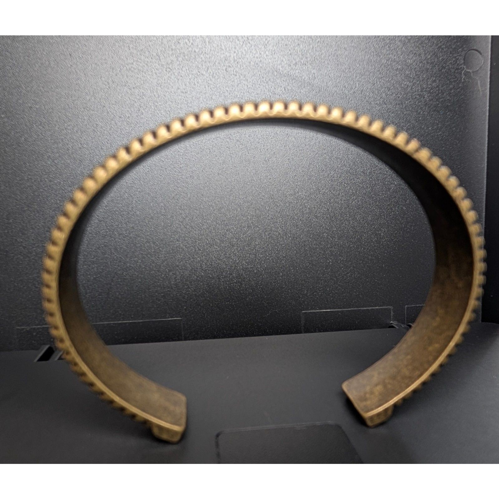 Vintage Solid Brass Open Cuff Bracelet Antique Go… - image 8