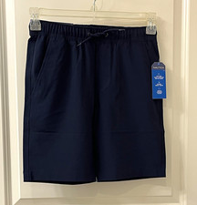 Nautica Boy  s Navy Stretch PerformanceShorts Elastic Waist Drawstring Flat front