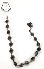 Western Concho Small Rosettes Belt Silver Tone Black Bead Center Adjustable NEW