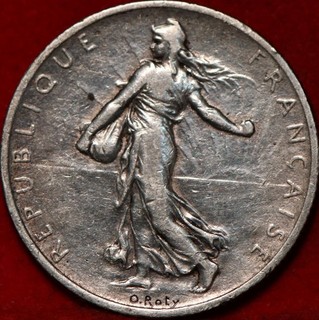 1902 France 2 Francs Silver Foreign Coin