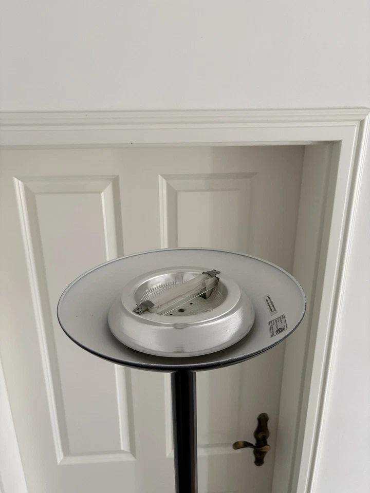 Schwarze Büro-Stehlampe Deckenfluter/Uplight mit Dimmer, Schale, Schalter - Bild 4 von 4