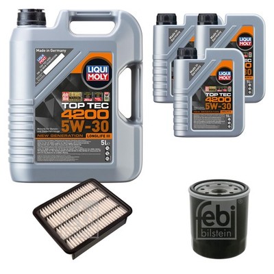 FEBI BILSTEIN Inspektionspaket 8L Liqui Moly Top Tec 4200 5W-30 für Toyota Land
