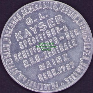 B23862 Kapselgeld Notgeld Briefmarkengeld Kayser Spedition Mainz um 1918