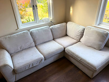 DFS Grey 100% Cotton 5 Seater Corner Sofa 210x160cm With Cushions