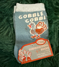 Kids Thanksgiving Turkey Graphic Ankle/Low Cut Socks Stretch Cotton Blend 1 Pair