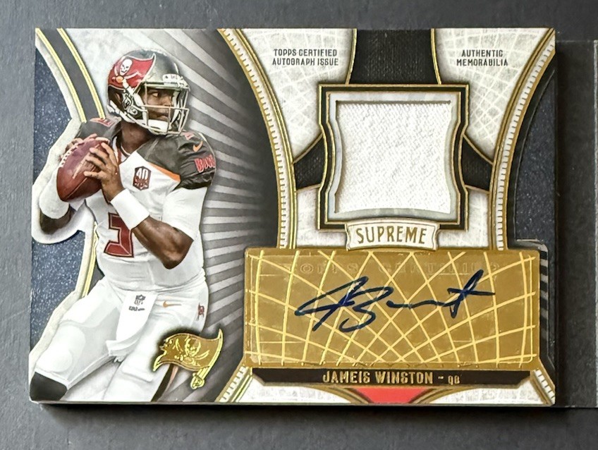 2015 Topps Supreme Auto Patch Book Card Jameis Winston And Marcus Mariota 3/15 view 2
