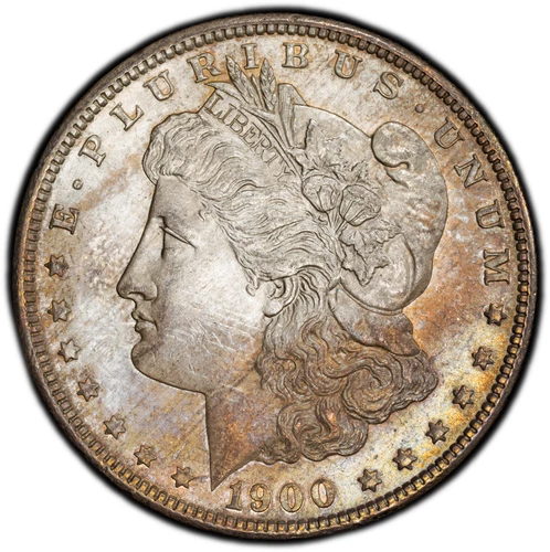 PCGS MS63 1900 Morgan Dollar Patina Red Toned Toning Philadelphia