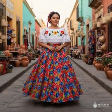 Mexican double circle practice skirt folklorico 39.5 in