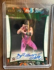 /50 Bret "Hit Man" Hart 2025 Topps WWE Exalted Elevated Ink Green Auto on-card