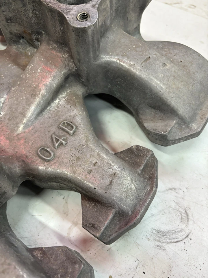 Oldsmobile 371 Weiand 04D doble admisión cuádruple 1957 1958 solo Super 88 V8 Hotrod Foto 3 de 4