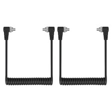 2 Pcs 3mm to Male Flash PC Sync Cable with Screw Lock PC to PC, Black