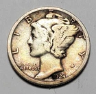 TONED 1924 S MERCURY DIME 90% SILVER TONING #C9135