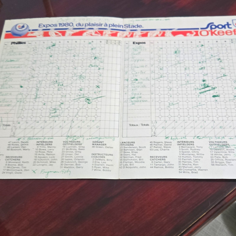 Phillies Expos Oct 3 1980. Schmidt Record Day Before Clinch. Fully Scored Rare