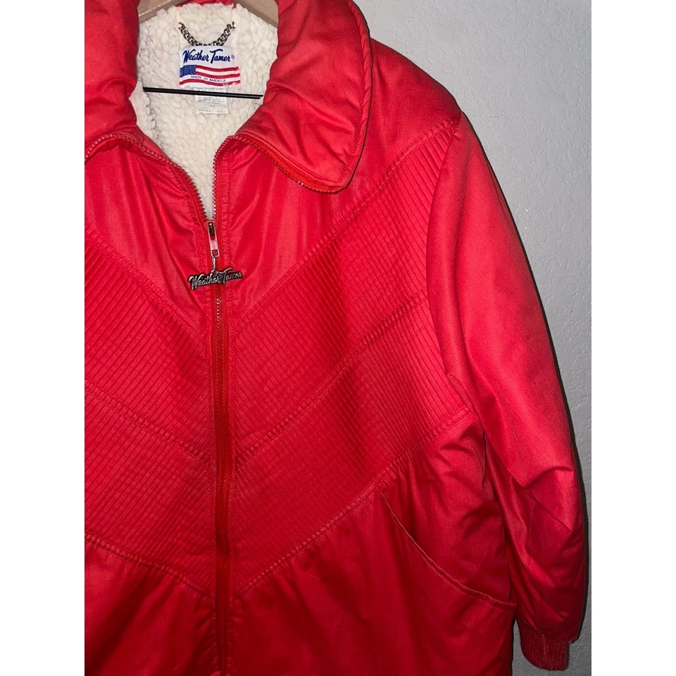 Chaqueta roja vintage de los años 70 80 Weather Tamer hecha en Estados Unidos ropa exterior forrada de colección 42 Foto 4 de 4