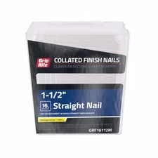 Collated Finish Nails,Electrogalvanized Steel,1-1/2 In.x16 Gauge,1000-Pk. - GRF1