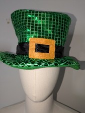 St patrick's day large green sequin party hat Irish celebration cap fun sparkly