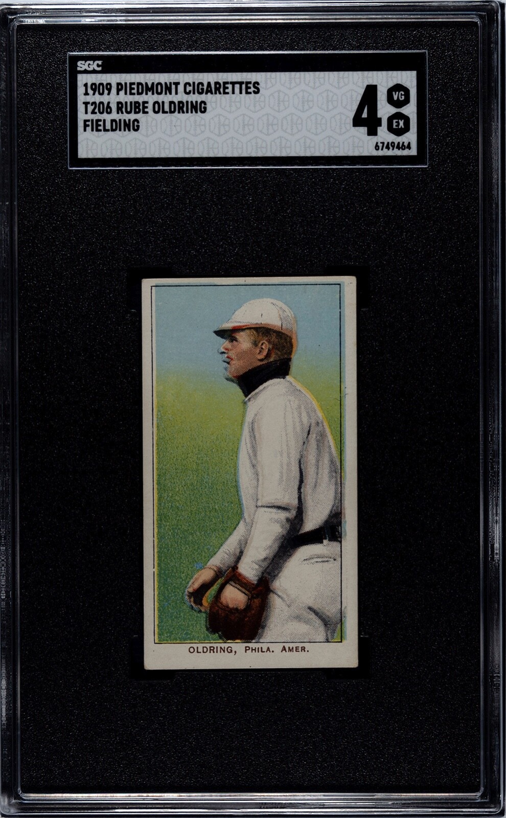 1909-11 White Border Rube Oldring Piedmont 150/25 Philadelphia A’s - SGC 4 VGEX