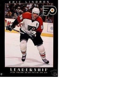 LEAD FOLLOW OR GET OUT OF THE WAY ! 1998 ERIC LINDROS PHILADELPHIA FLYERS POSTER