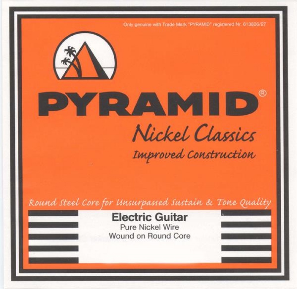 Corde Per Chitarra Elettrica Pyramid, Pure Nickel, Avvolte Piatte/rotonde, Calibro 12-52, Medie/pesanti