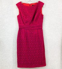 ADRIANNA PAPELL Empire Lace Dress Womens 4 Pink Sheath Sleeveless