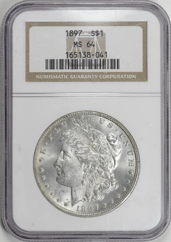 1897 Morgan Silver Dollar $1 NGC MS64, Better Date [18F26]